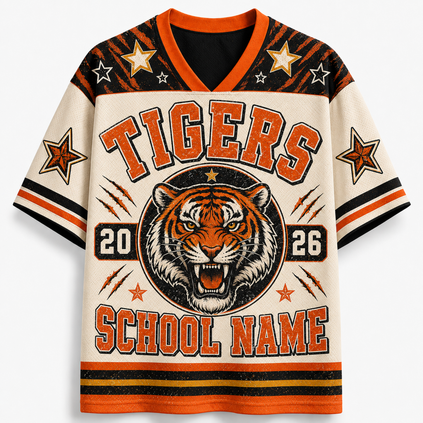 Chaotic Club Custom Vintage Emblem School Mascot Varsity Mesh Jersey