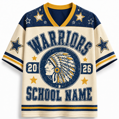 Chaotic Club Custom Vintage Emblem School Mascot Varsity Mesh Jersey