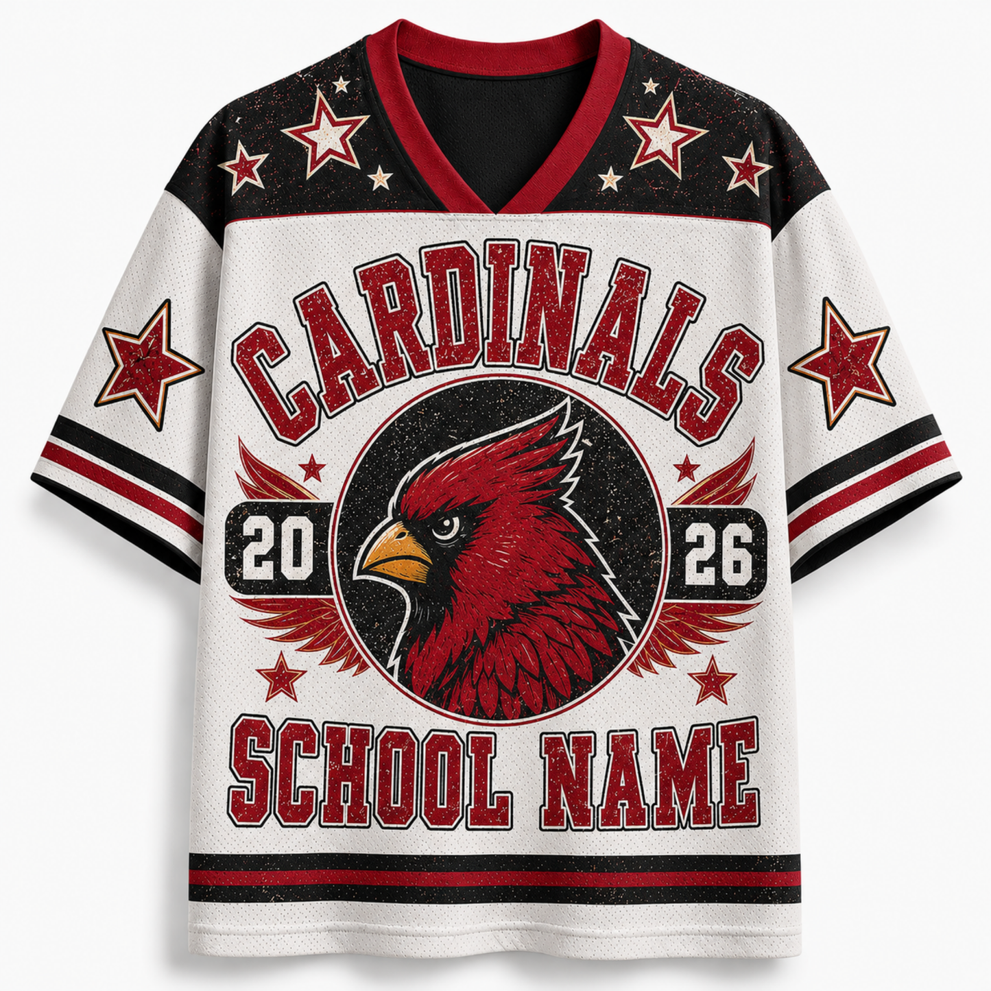 Chaotic Club Custom Vintage Emblem School Mascot Varsity Mesh Jersey