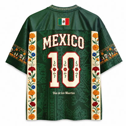 Green sports jersey with 'Mexico' and number '10' on a white background