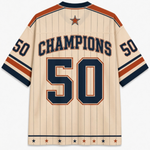 ChaoticClub sunset football mom sports jersey back view highlighting customizable YOUR NAME text and a large varsity-style number for game day.