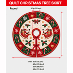 Chaotic Club Vintage Christmas Scalloped Quilted Tree Skirt