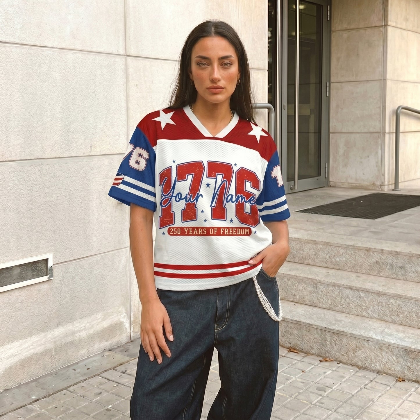 ChaoticClub Personalized 250 Years America of Freedom Mesh Jersey