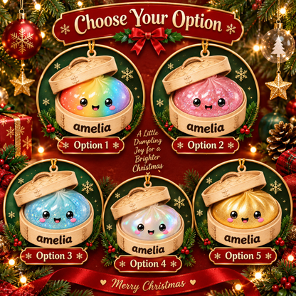 Chaotic Club Personalized Glitter Dumpling Christmas Ornament