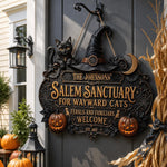 Chaotic Club Personalized Witch Cat Door Hanger