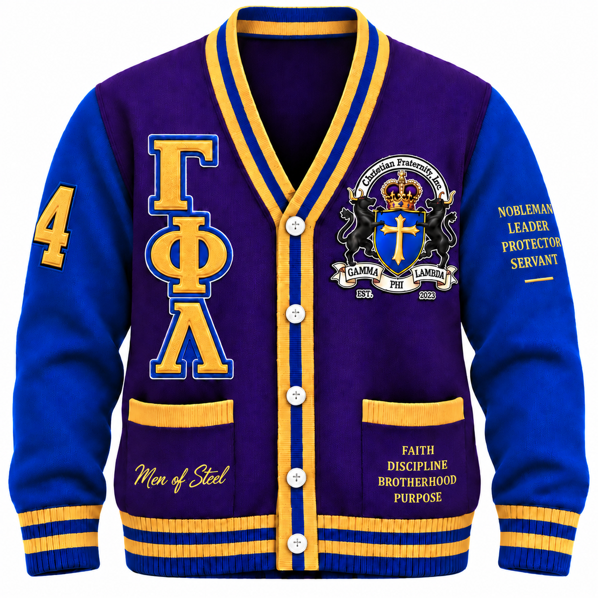 Chaotic Club GAMMA PHI LAMBDA CHRISTIAN FRATERNITY Cardigan