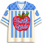 ChaoticClub Striped Teacher Apple Teach Love Mesh Jersey