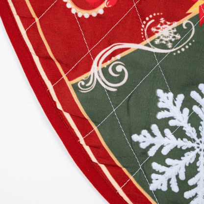 Chaotic Club Vintage Christmas Scalloped Quilted Tree Skirt