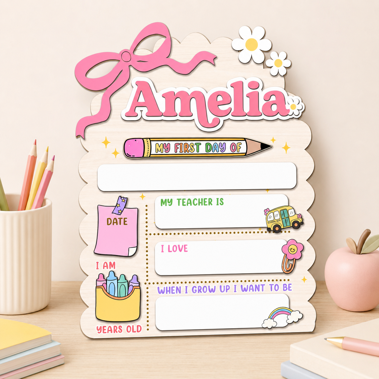 ChaoticClub First Day School Back to School Sign Personalized