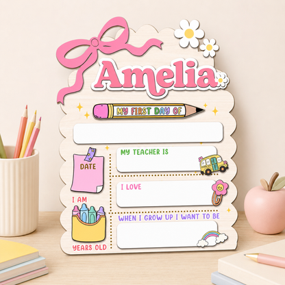 ChaoticClub First Day School Back to School Sign Personalized