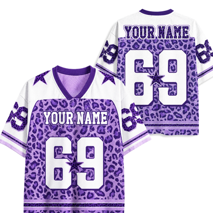 ChaoticClub Purple Leopard Name & Number Personalized