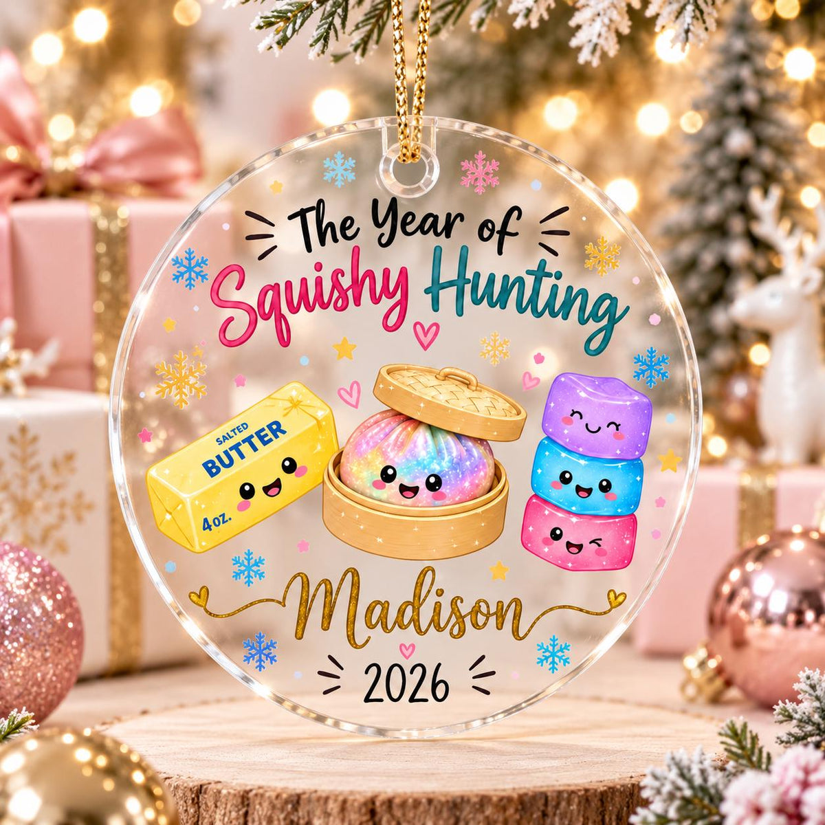 Chaotic Club Personalized The Year of Squishy Hunting Christmas Ornament