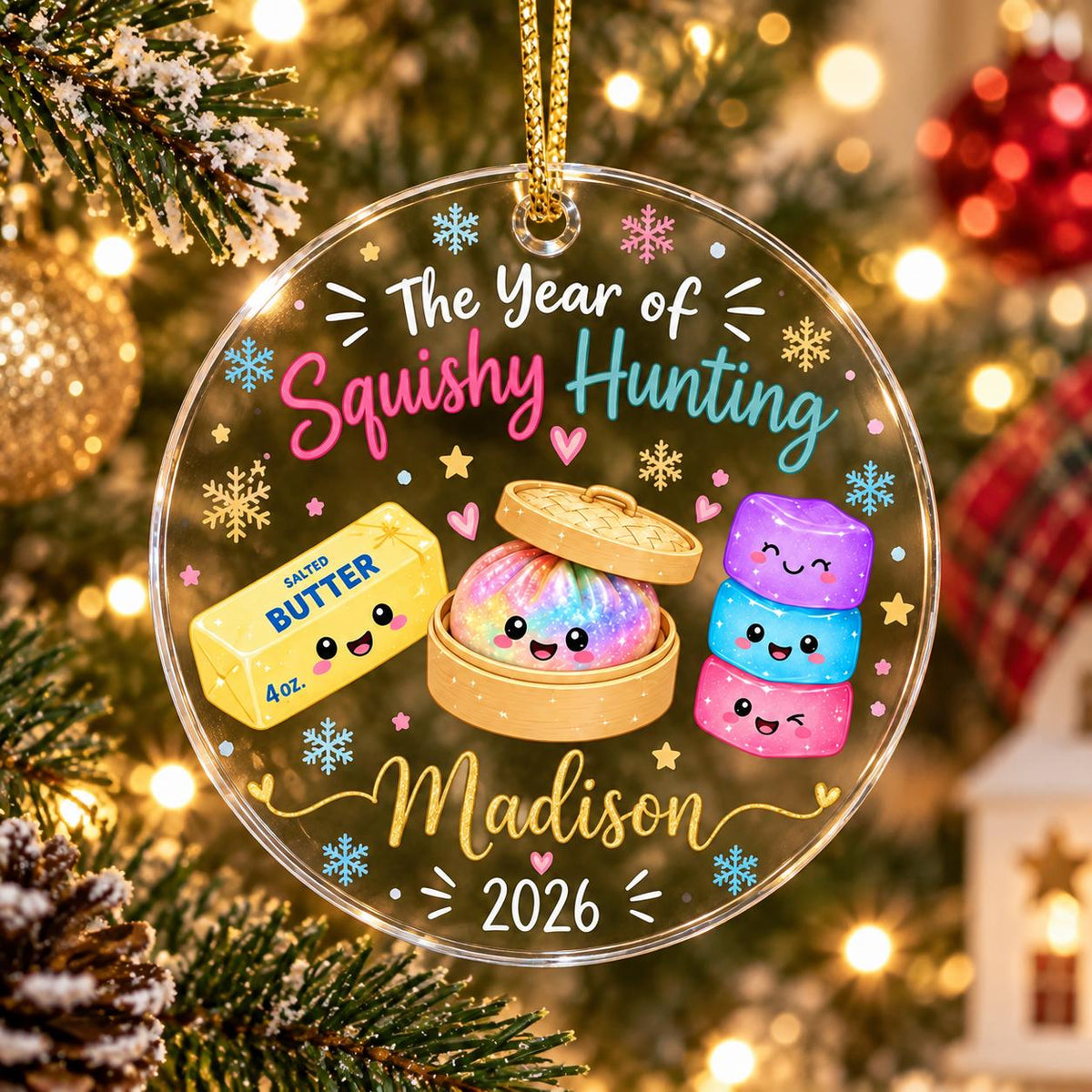 Chaotic Club Personalized The Year of Squishy Hunting Christmas Ornament