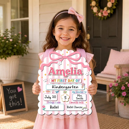 ChaoticClub  First & Last Day of School Striped Personalized
