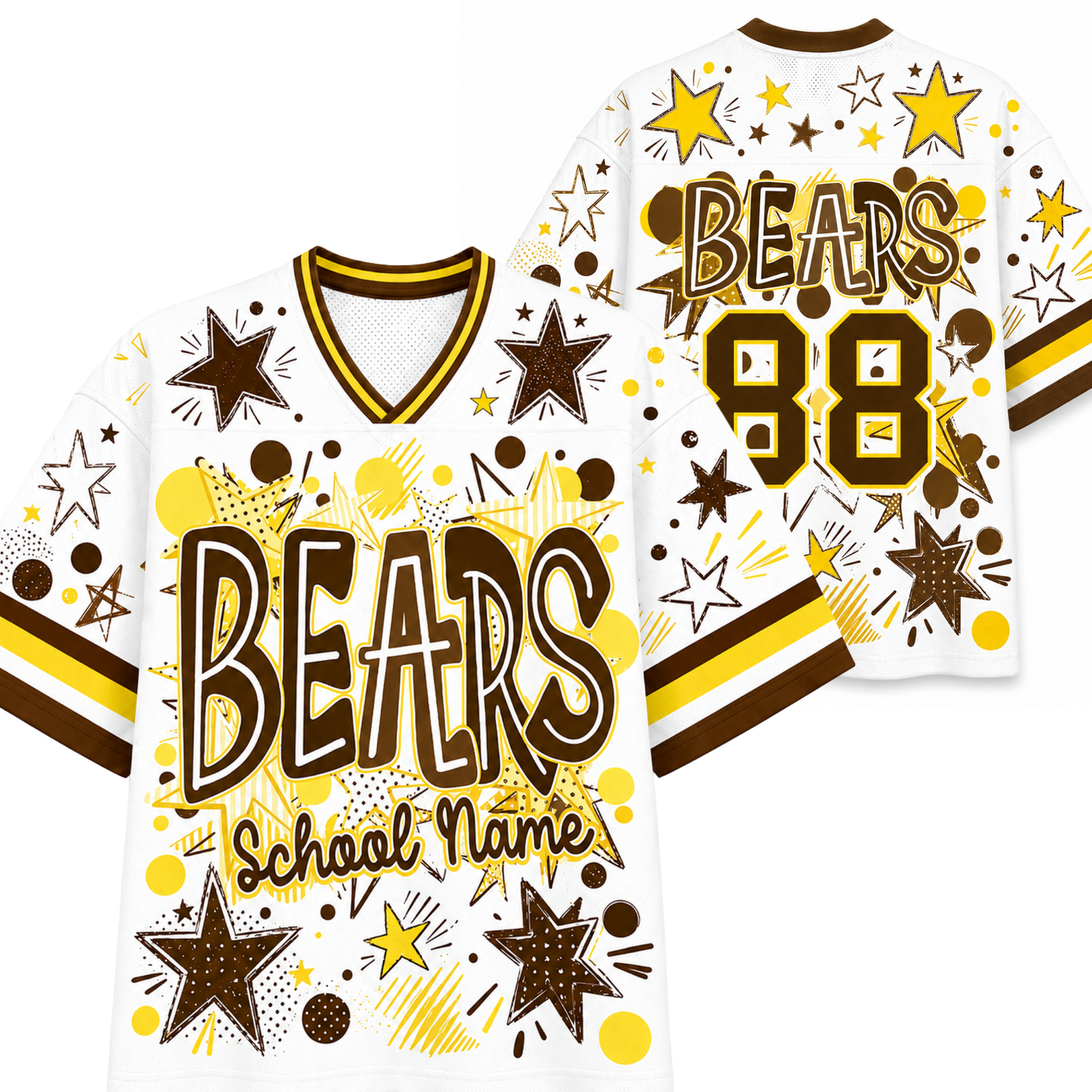ChaoticClub Mascot Neon School Name Floral Mesh Jersey