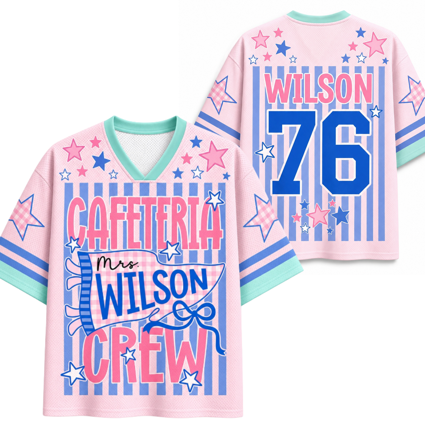 Chaotic Club Custom Stripes School Staff Matching Mesh Jersey