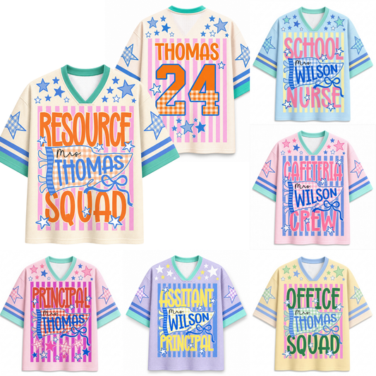 Chaotic Club Custom Stripes School Staff Matching Mesh Jersey