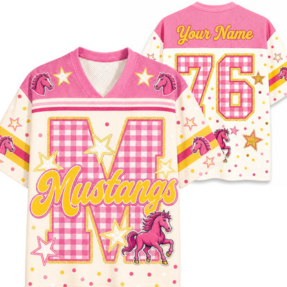 ChaoticClub Custom Gingham School Mascot Game Day Retro Mesh Jersey