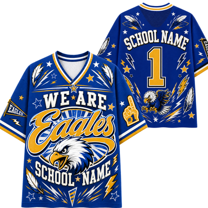 Chaotic Club School Mascot Football Baseball Hockey Varsity Letters Mesh Jersey
