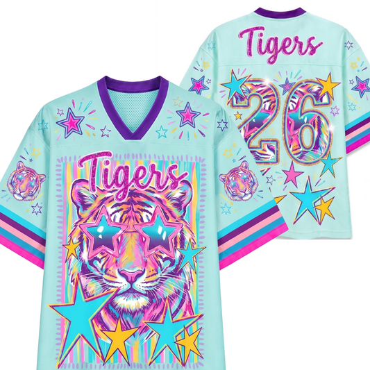 Chaotic Club Mascot Neon Striped School Pride Game Day Mesh Jersey