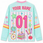 Chaotic Club Striped Custom Back To School Love Long Sleeve Jersey