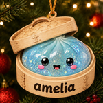 Chaotic Club Personalized Glitter Dumpling Christmas Ornament