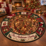 Chaotic Club Personalized Christmas 3D Optical Illusion Round Rug