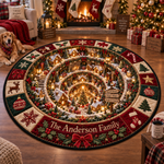 Chaotic Club Personalized Christmas 3D Optical Illusion Round Rug