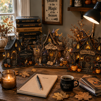 Chaotic Club Personalized Halloween Haunted House Wooden Decor