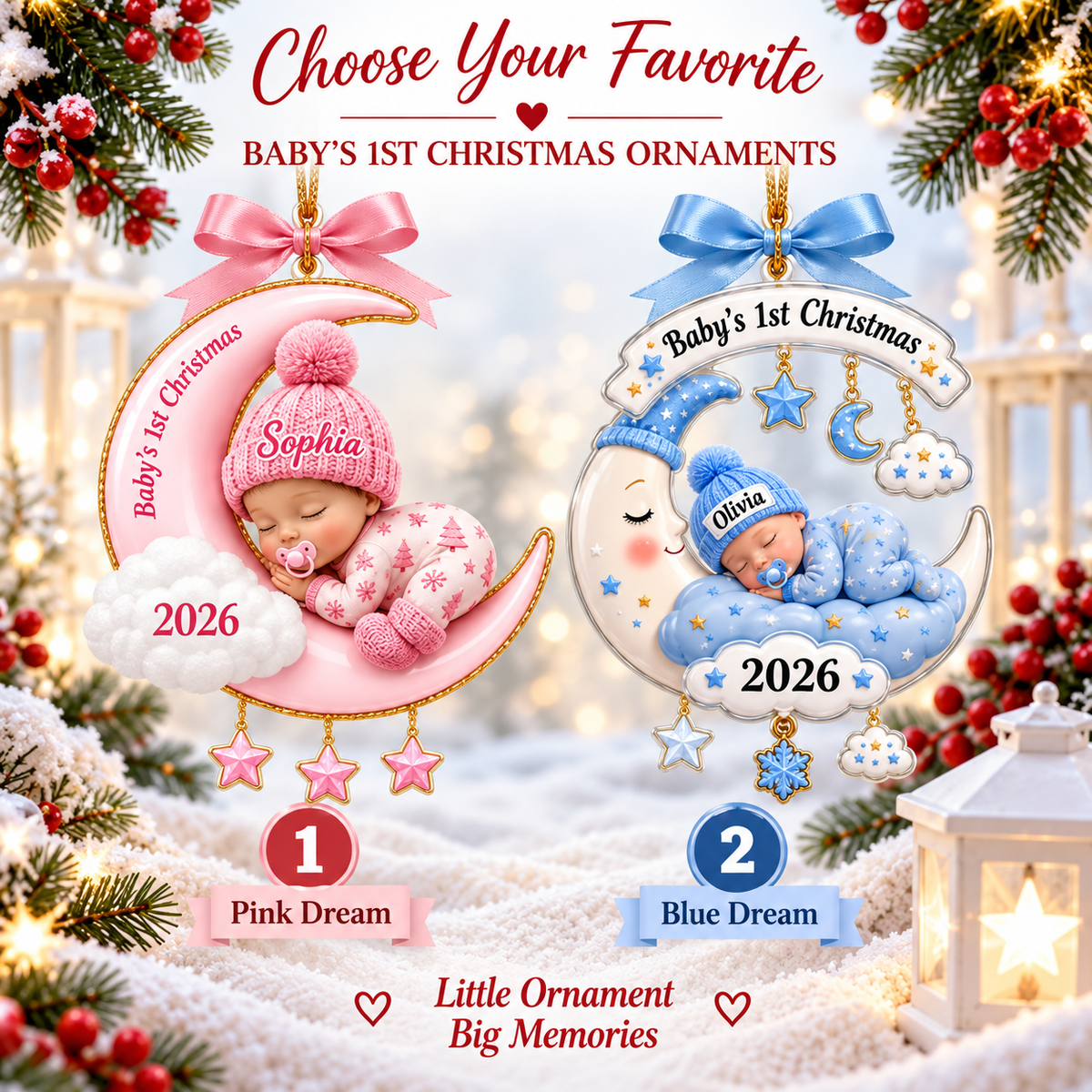 Chaotic Club Personalized Baby's First Christmas Ornament