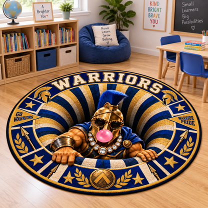 Chaotic Club Personalized Mascot 3D Optical Illusion Round Rug