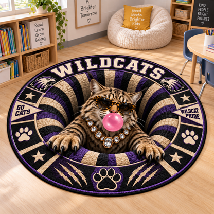 Chaotic Club Personalized Mascot 3D Optical Illusion Round Rug