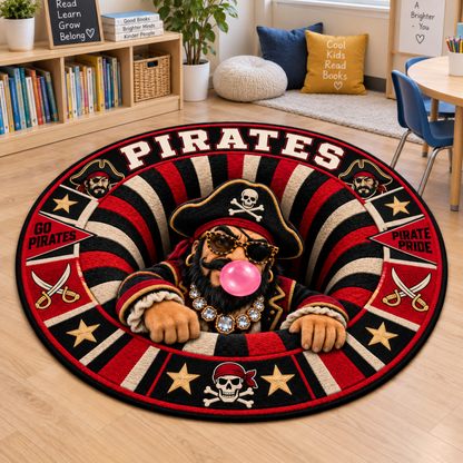 Chaotic Club Personalized Mascot 3D Optical Illusion Round Rug