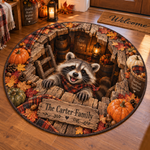 Chaotic Club Personalized Thanksgiving 3D Optical Illusion Round Rug