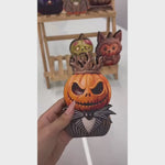 Chaotic Club Spooky Halloween Pumpkin Wooden Tabletop Decor