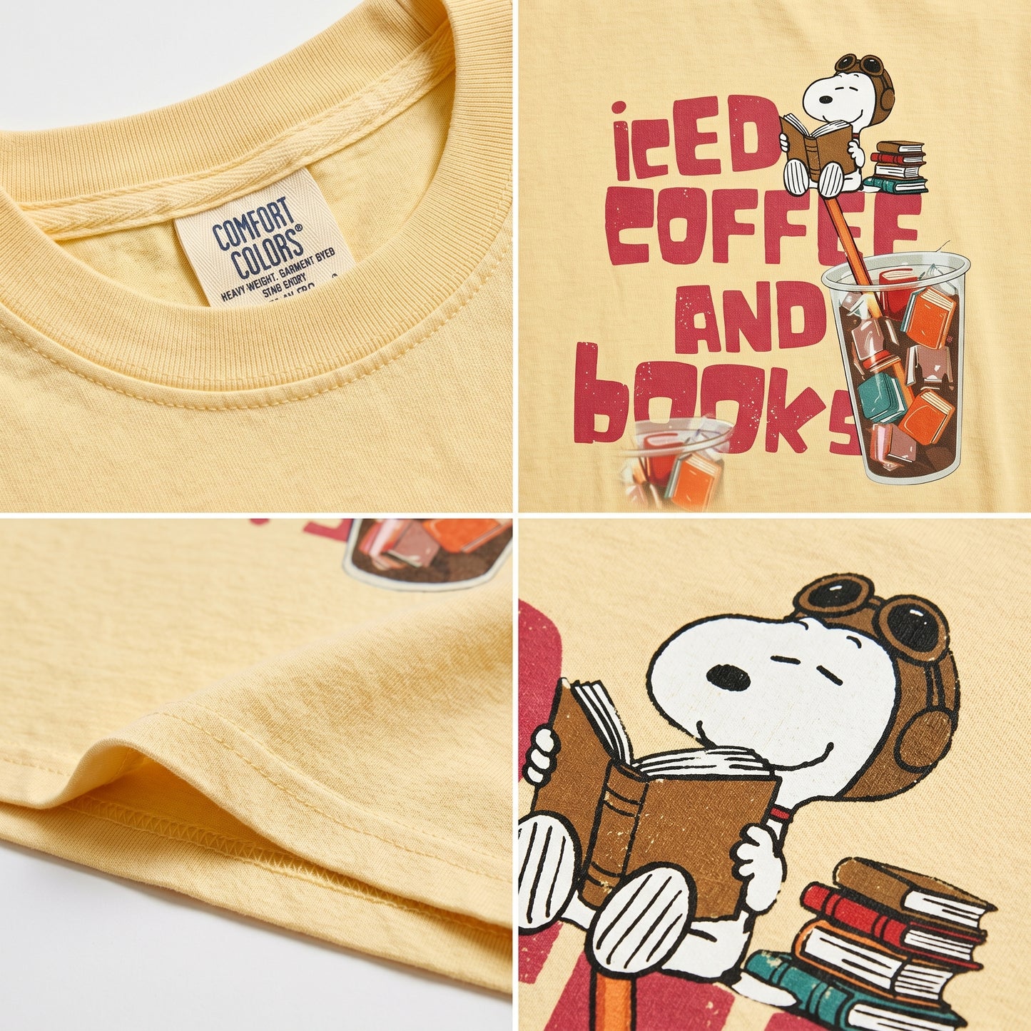 ChaoticClub Summer Ice Coffee And Books Neon T-shirt