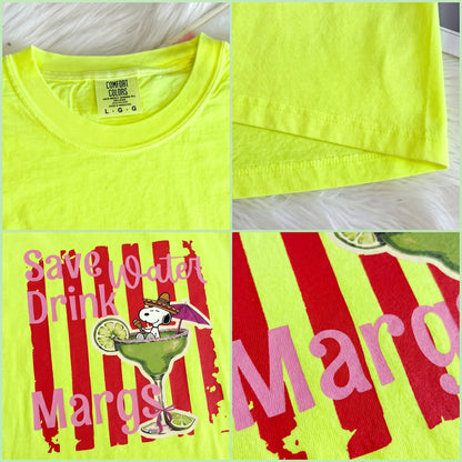 ChaoticClub Save Water Drink Margs Neon T-Shirt