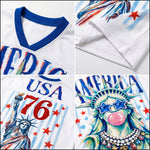 ChaoticClub Preppy Brushstroke Statue of Liberty Blowing Bubble Mesh Jersey