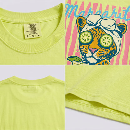 ChaoticClub Margaritas Made Me Do It Leopard Spa Summer Neon T-Shirt