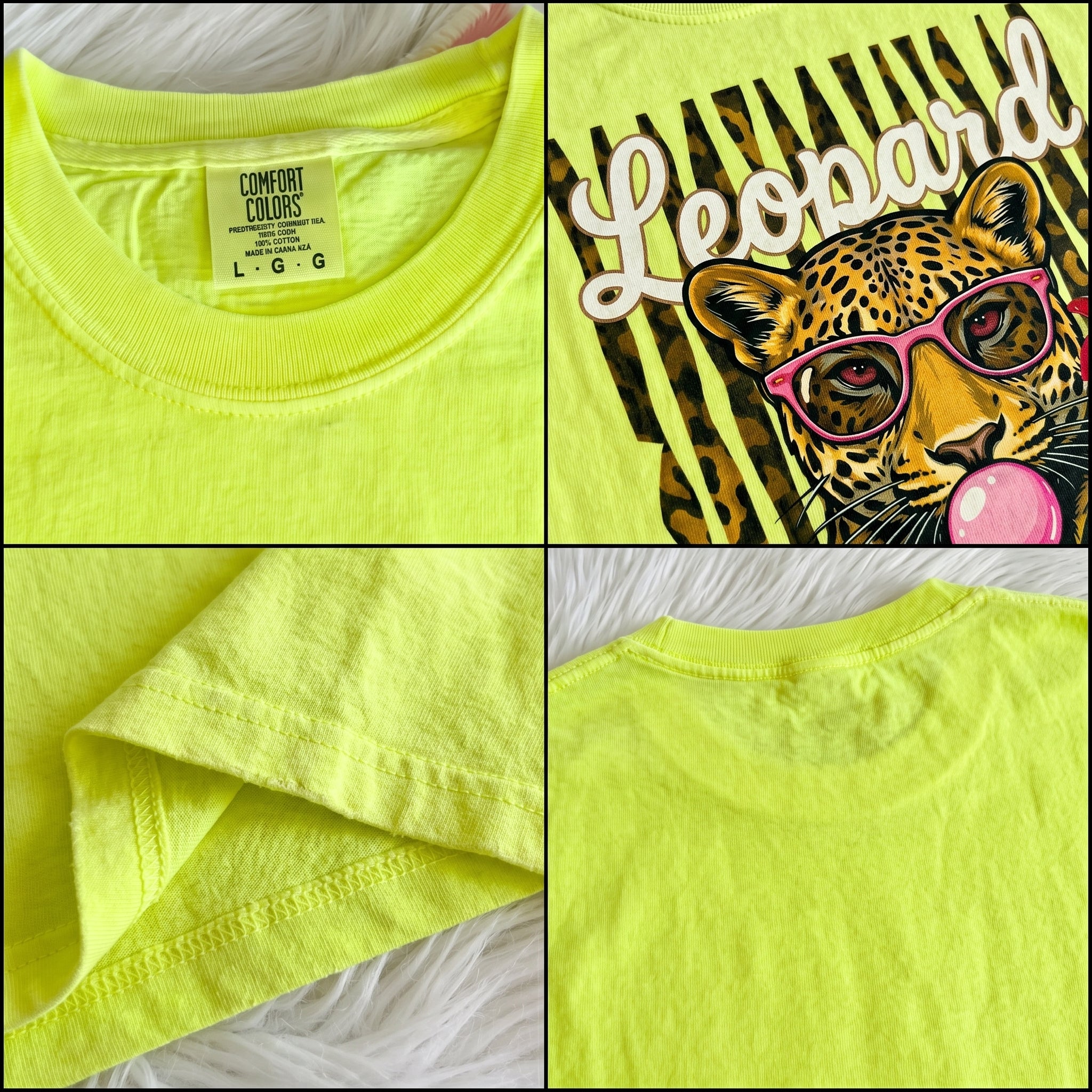Chaotic Club Summer Leopard Stars Bubblegum Neon T-Shirt