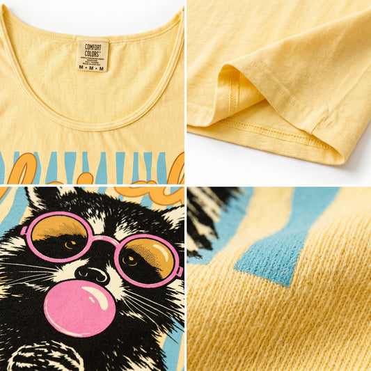 ChaoticClub Striped Feral Summer Raccoon Tank Top