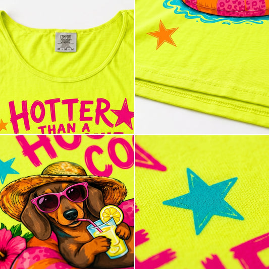 ChaoticClub Dachshund Hotter Than Hoochie Coochie Tank Top
