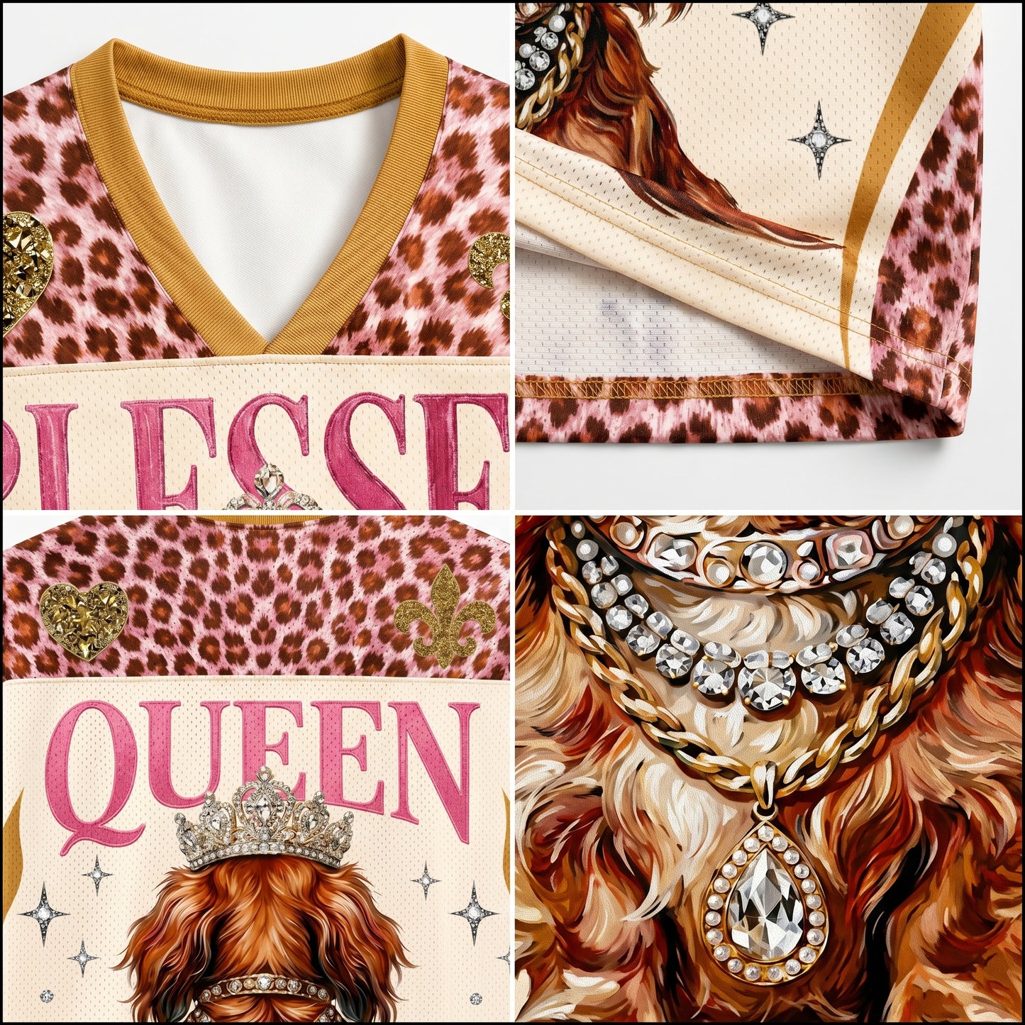 ChaoticClub  Blessed Glam Dachshund  Leopard Mesh Jersey