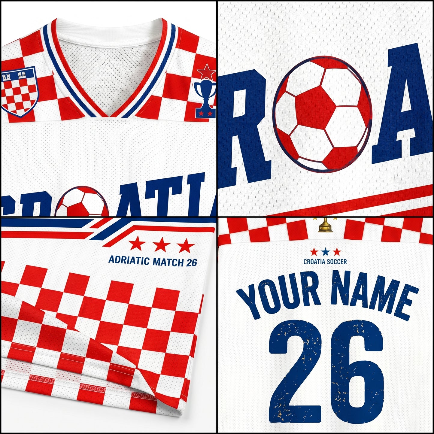 ChaoticClub Croatia Soccer Personalized Mesh Jersey