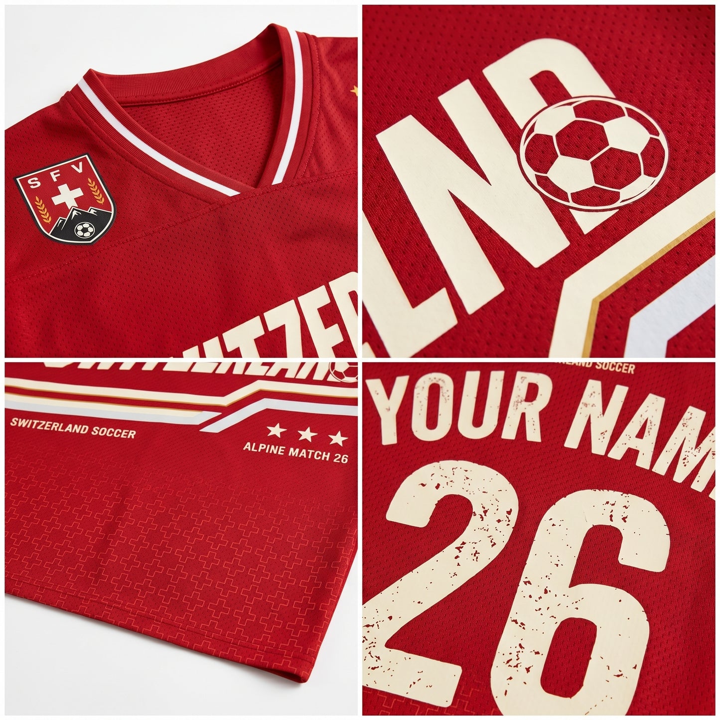 ChaoticClub Switzerland Soccer Personalized Mesh Jersey