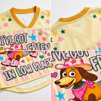 ChaoticClub I've Got Friends In Low Place Dachshund Mesh Jersey - Lifestyle Back View
