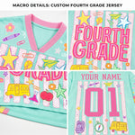 ChaoticClub Striped Custom Back To School Love Mesh Jersey