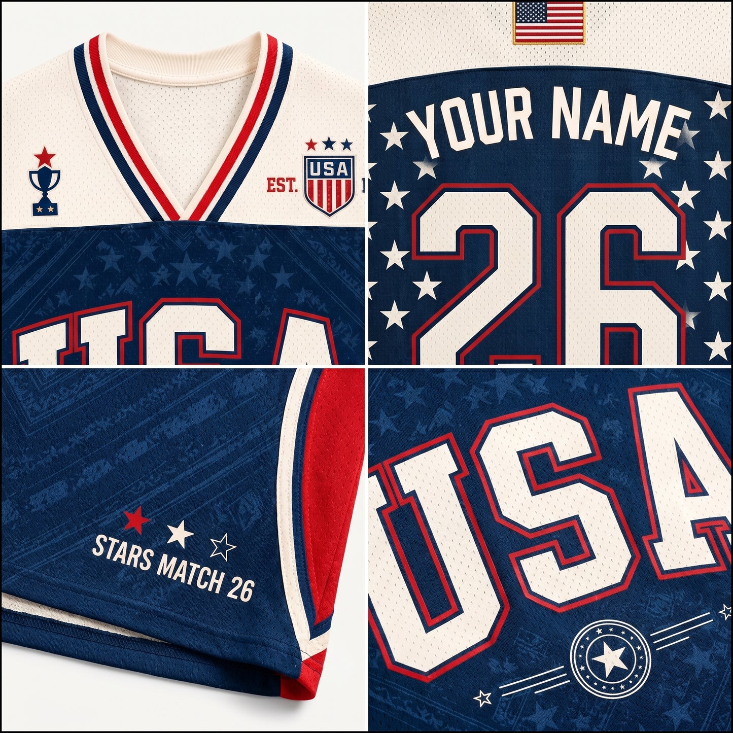 ChaoticClub American Stars Match 26 Personalized Mesh Jersey