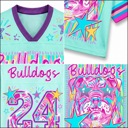 Chaotic Club Mascot Neon Striped School Pride Game Day Mesh Jersey