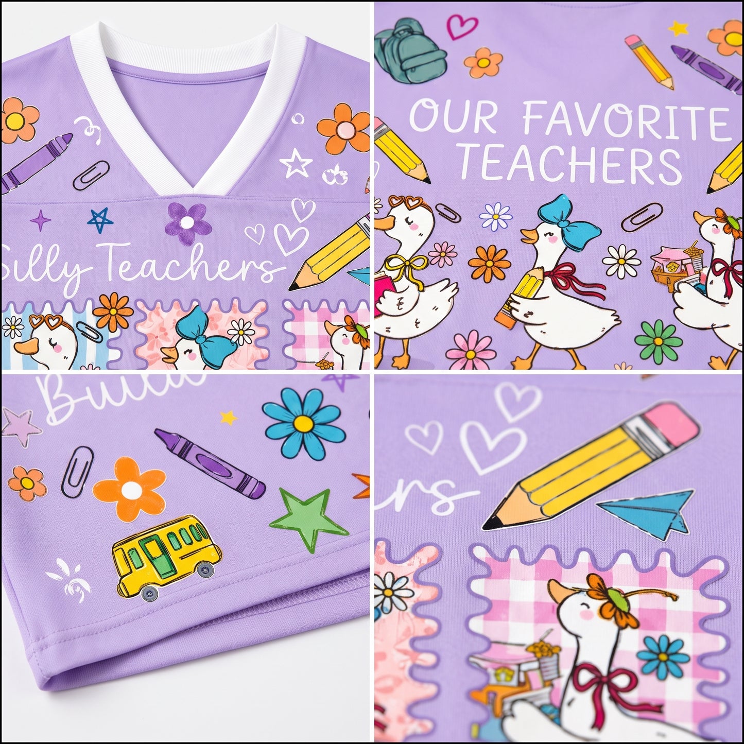 Chaotic Club Back to School Silly Teacher Builds Character Goose Mesh Jersey